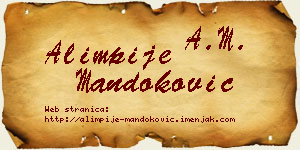 Alimpije Mandoković vizit kartica